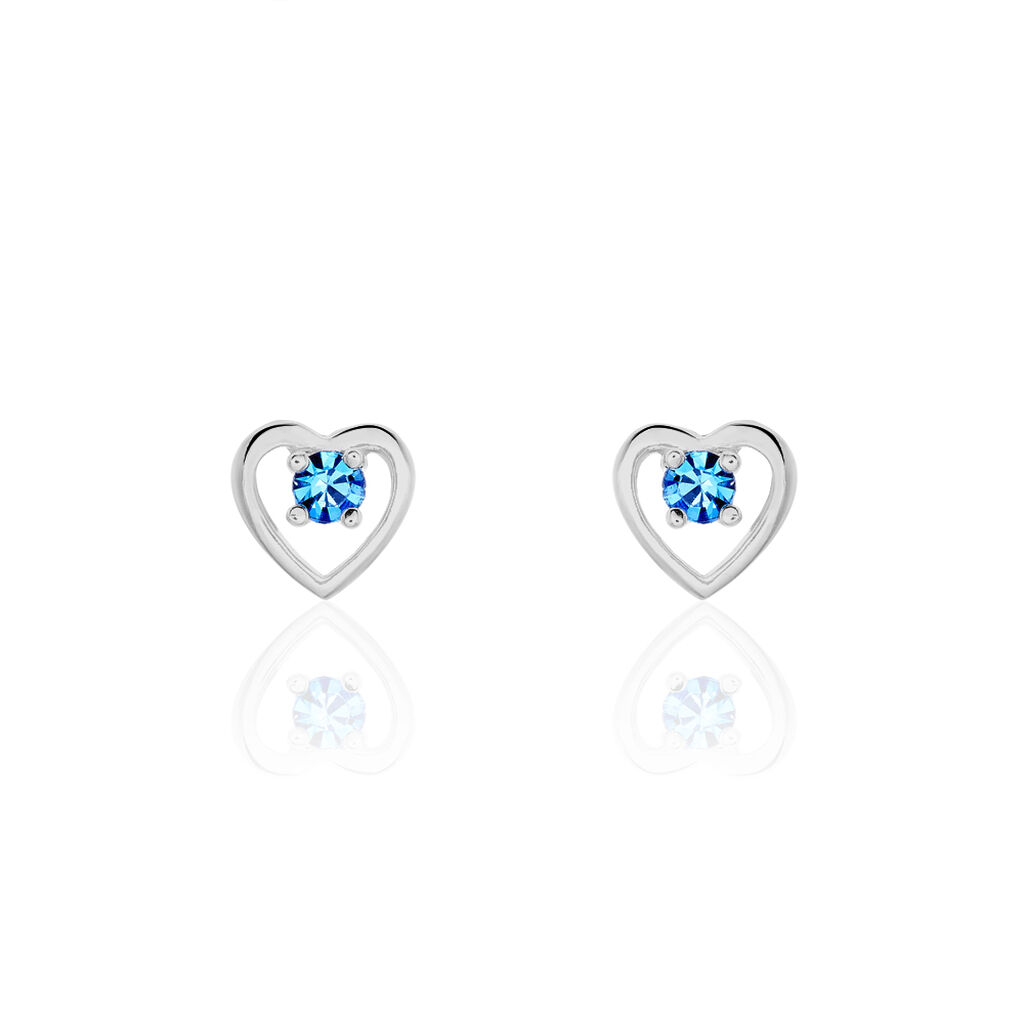 LOVA HERZ Kinder Ohrstecker Silber 925 Strass Blau Herz - Ohrstecker Kinder | OROVIVO
