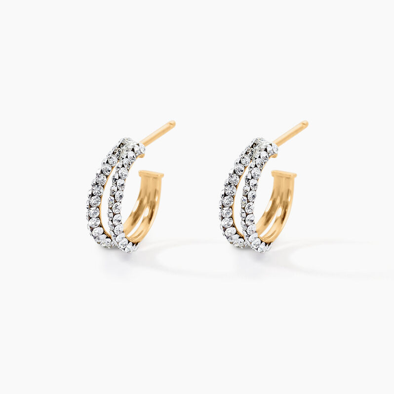 Créoles Atallah Or Jaune Strass - Spannringe Damen | OROVIVO