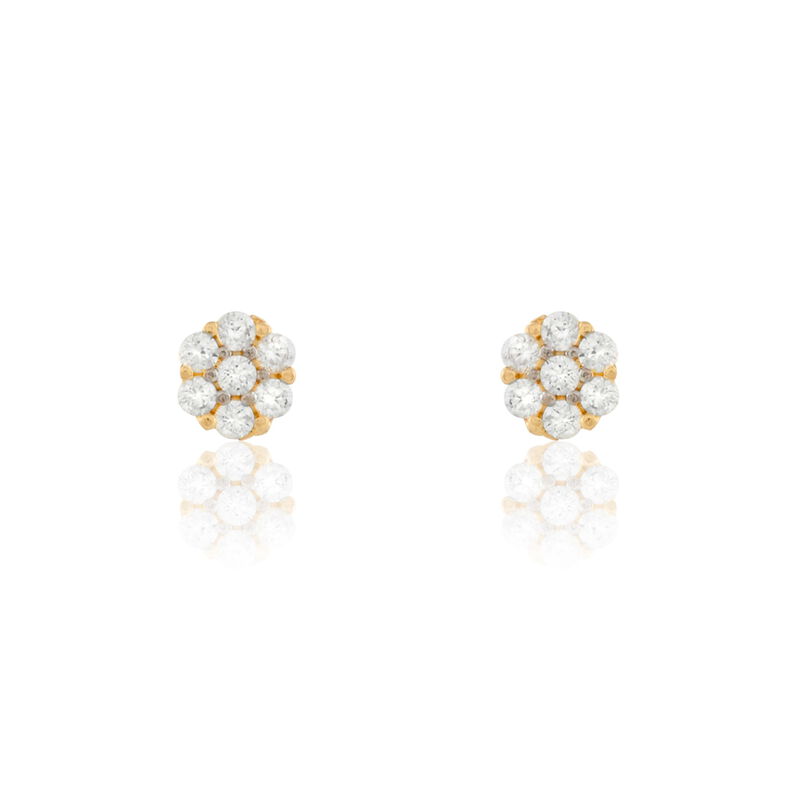 Damen Ohrstecker Gold 375 Zirkonia Blume - Ohrstecker Damen | OROVIVO