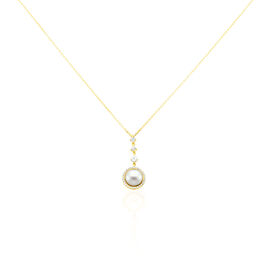 Damen Halskette Gold 585 Zirkonia Zuchtperle - Ketten mit Anhänger Damen | OROVIVO