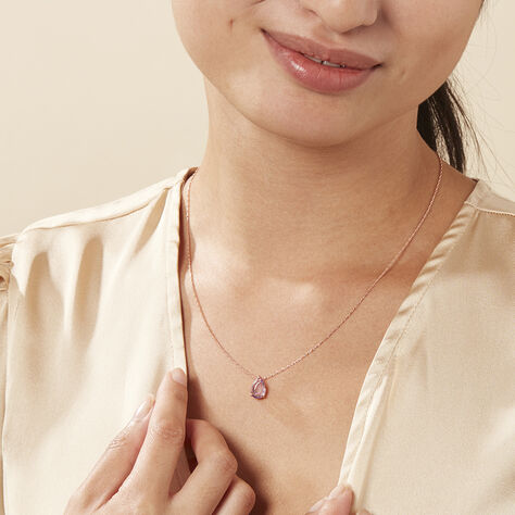 Damen Collier Silber rosevergoldet 925 Amethyst Violett 1,41ct Roswita 47cm - Halsketten Damen | OROVIVO