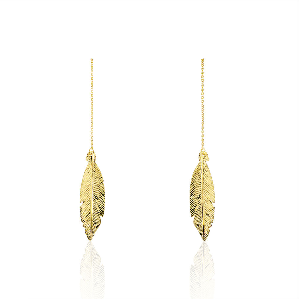 SOLINE 1 Damen Ohrringe Lang Gold 375 (9 Karat) Blatt - Ohrhänger Damen | OROVIVO