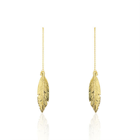 SOLINE 1 Damen Ohrringe Lang Gold 375 (9 Karat) Blatt - Ohrhänger  | OROVIVO