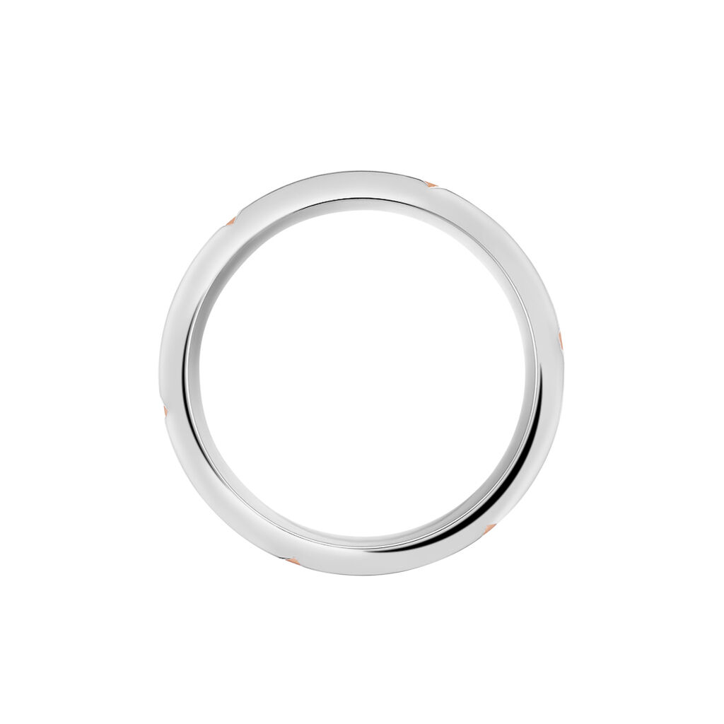 Herren Ring Edelstahl Bicolor Silber/Ros&eacute;gold B 7 mm