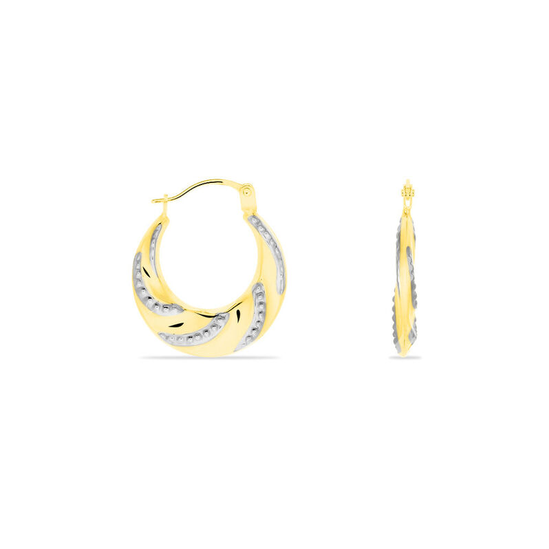 Damen Creolen Gold 585 Bicolor Facettiert - Creolen Damen | OROVIVO