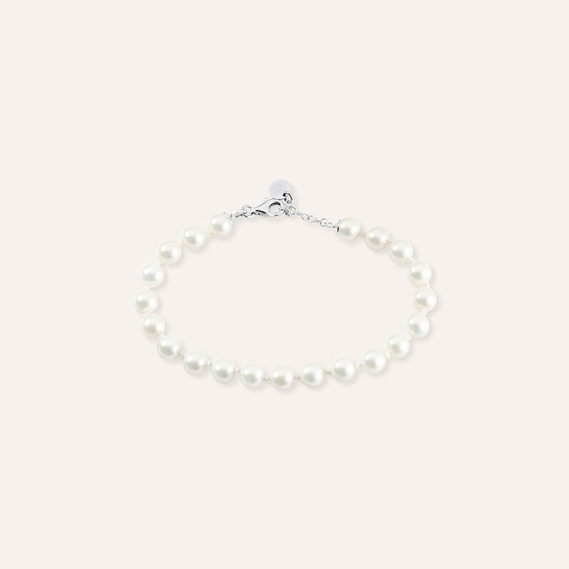 Bracciale Silver Pearls Argento Rodiato Perla sintentica - Spannringe Damen | OROVIVO