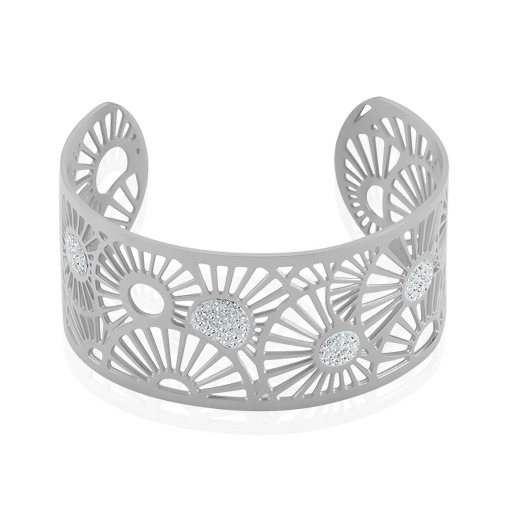 Jonc Acier Imagine Florette Strass Multifleurs - Spannringe Damen | OROVIVO