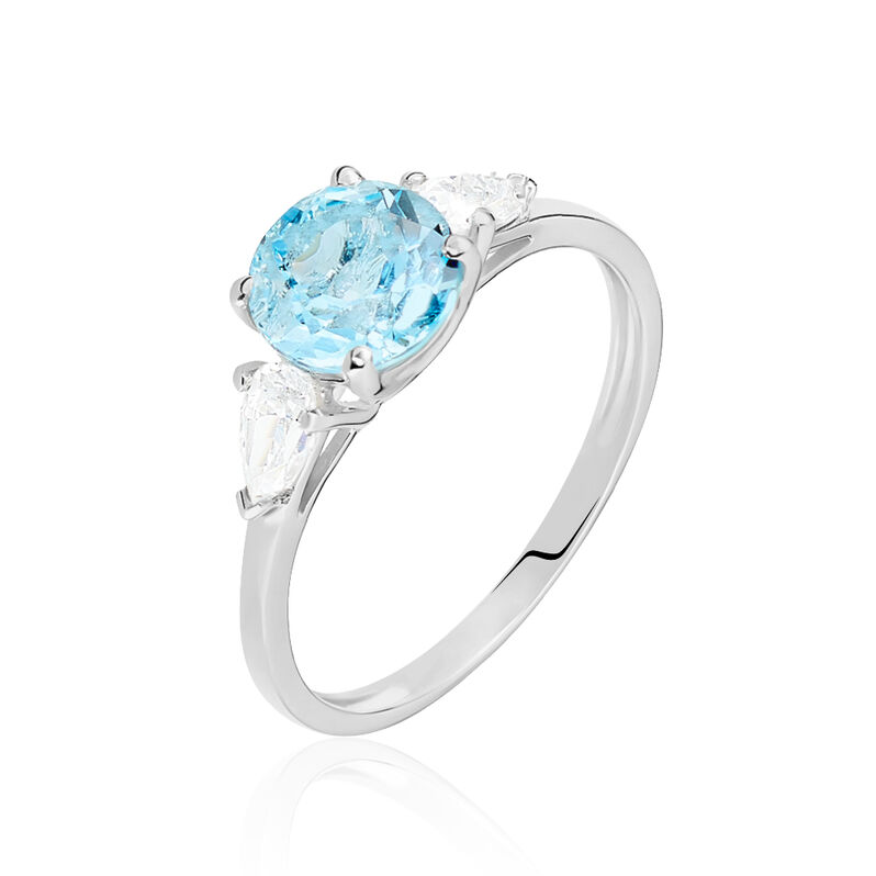 Bague Giana Or Blanc Topaze Et Oxyde De Zirconium - Spannringe Damen | OROVIVO