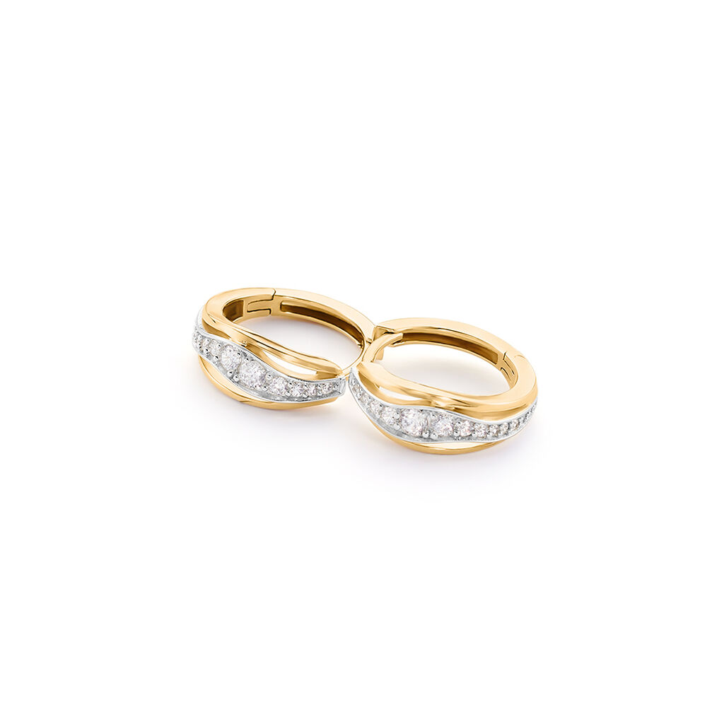 Damen Creolen Gold Bicolor Gold/Silber 375 Reta 10,70mm - Creolen Damen | OROVIVO