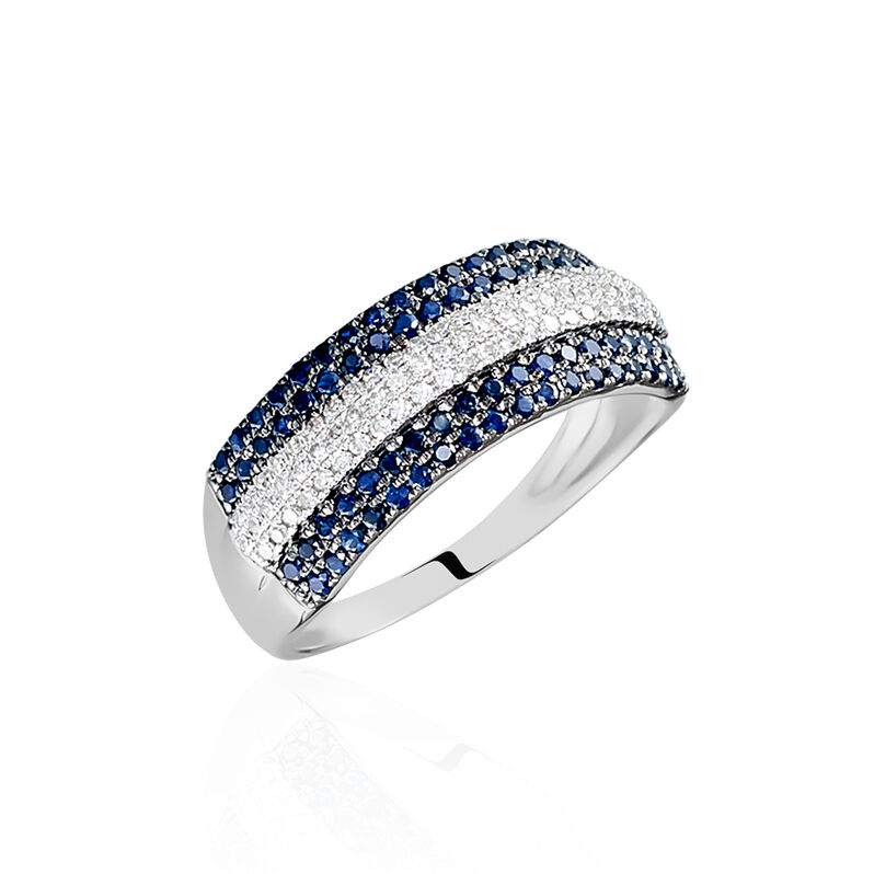 Bague Or Weiss Maike Saphirs Diamants - Spannringe Damen | OROVIVO