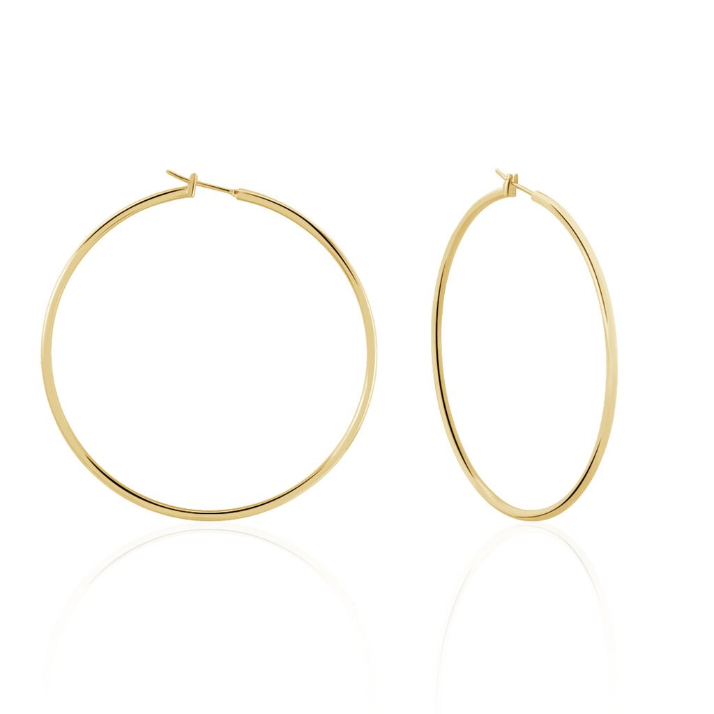 ADA LISSE 2 Damen Creolen Vergoldet B 2 mm, Creolen ohne Stein