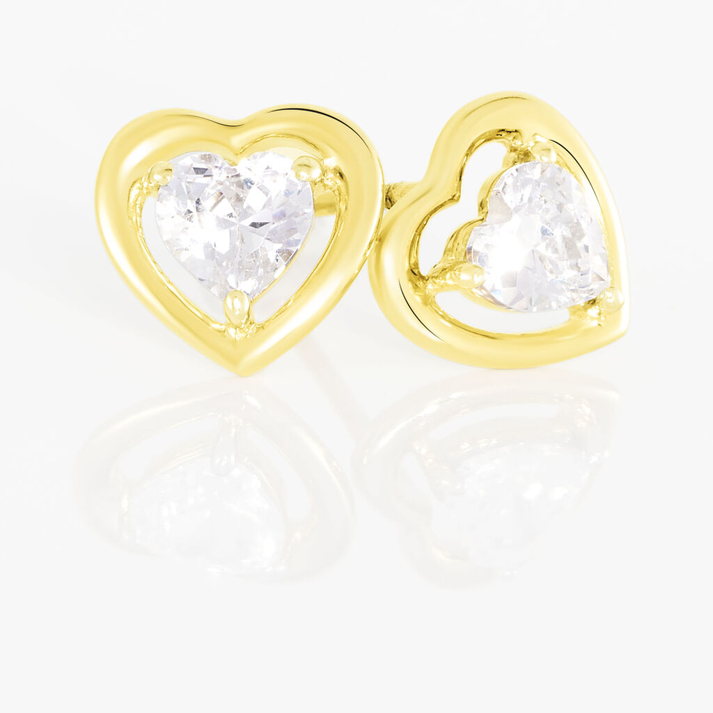 Boucles D'oreilles Or Jaune Anastasy Formes Cœur - Spannringe Damen | OROVIVO