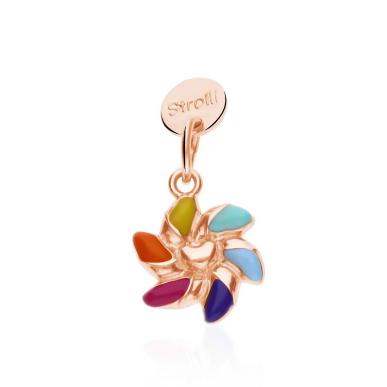 Charm girandola in argento rosato e smalto - Spannringe Damen | OROVIVO