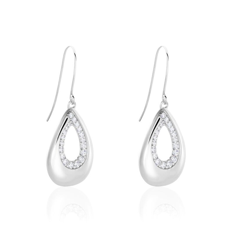 VILIANA Damen Ohrringe Lang Silber 925 Zirkonia Wei&szlig; Tropfen - Ohrh&auml;nger Damen | OROVIVO