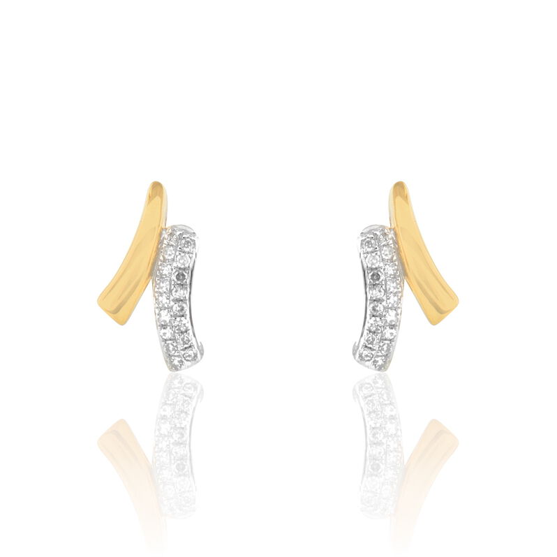 Boucles D'oreilles Puces Hillery Or Jaune Diamant - Spannringe Damen | OROVIVO