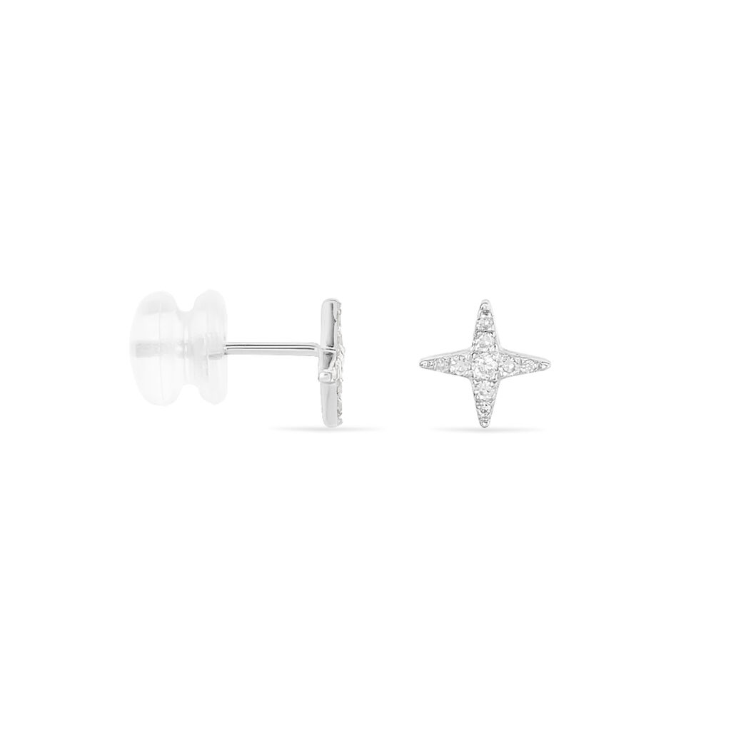 Boucles D'oreilles Or Weiss Danilana - Spannringe Damen | OROVIVO