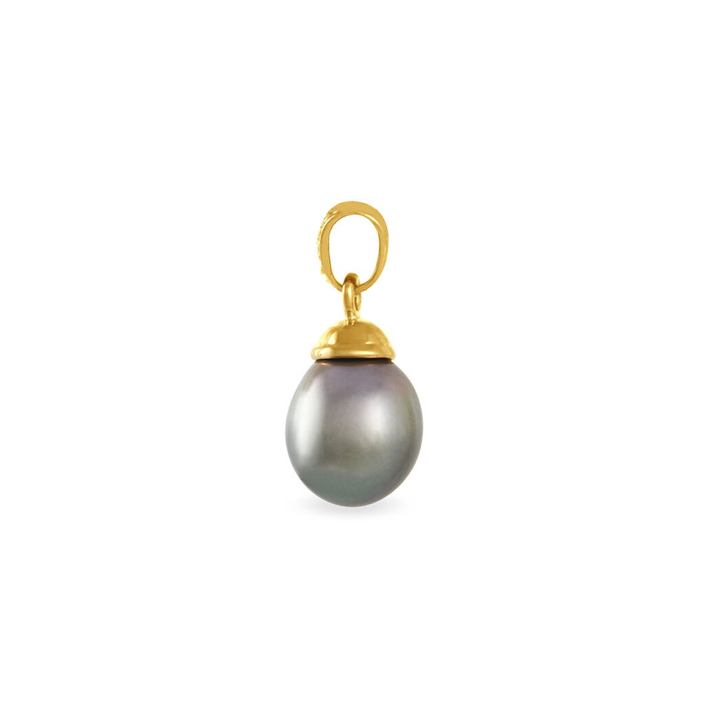 Pendentif Noellie Or Jaune Perle De Culture De Tahiti Et Diamant - Spannringe Damen | OROVIVO