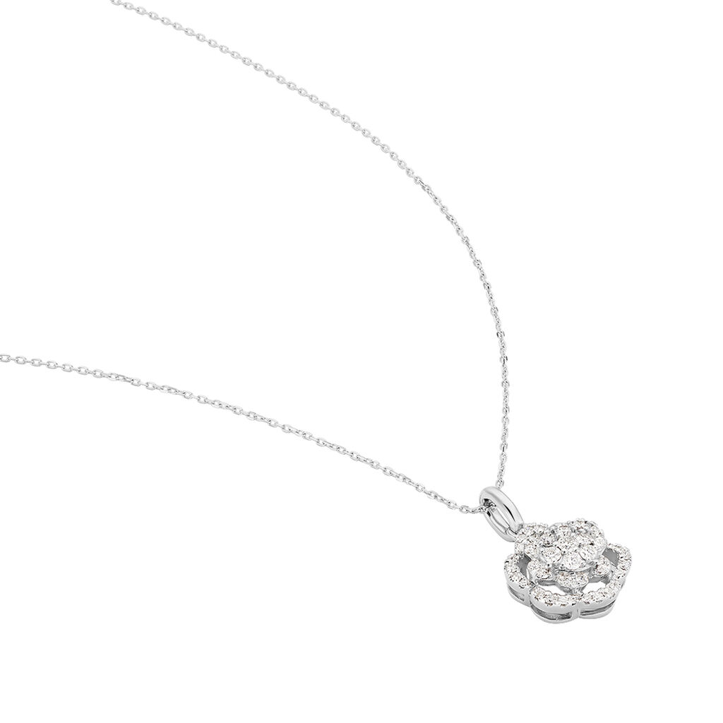Damen Collier Weißgold 750 Diamant 0,34ct Blume Gata - Halsketten Damen | OROVIVO