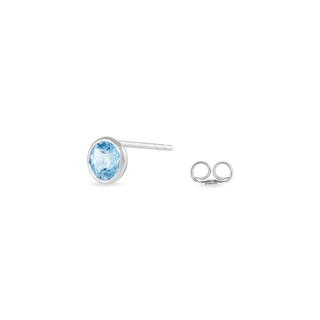 EDY FASSUNG ZARGE Damen Ohrstecker Wei&szlig;gold 375 (9 Karat) Topas Blau 0,64 ct