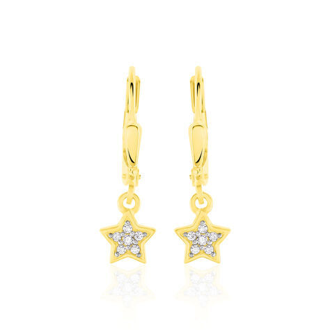 Kinder Ohrhänger Gold 333 Zirkonia Stern - Ohrhänger Kinder | OROVIVO
