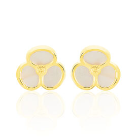 Damen Ohrstecker Gold 375 Perlmutt Blume - Ohrstecker Damen | OROVIVO