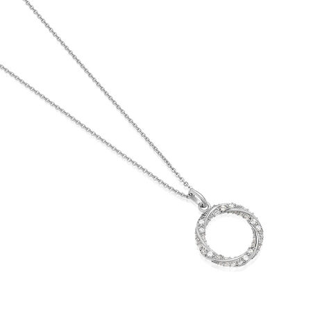 AMARA Damen Collier Silber 925 Andere Steine Wei&szlig; Spirale - Halsketten Damen | OROVIVO