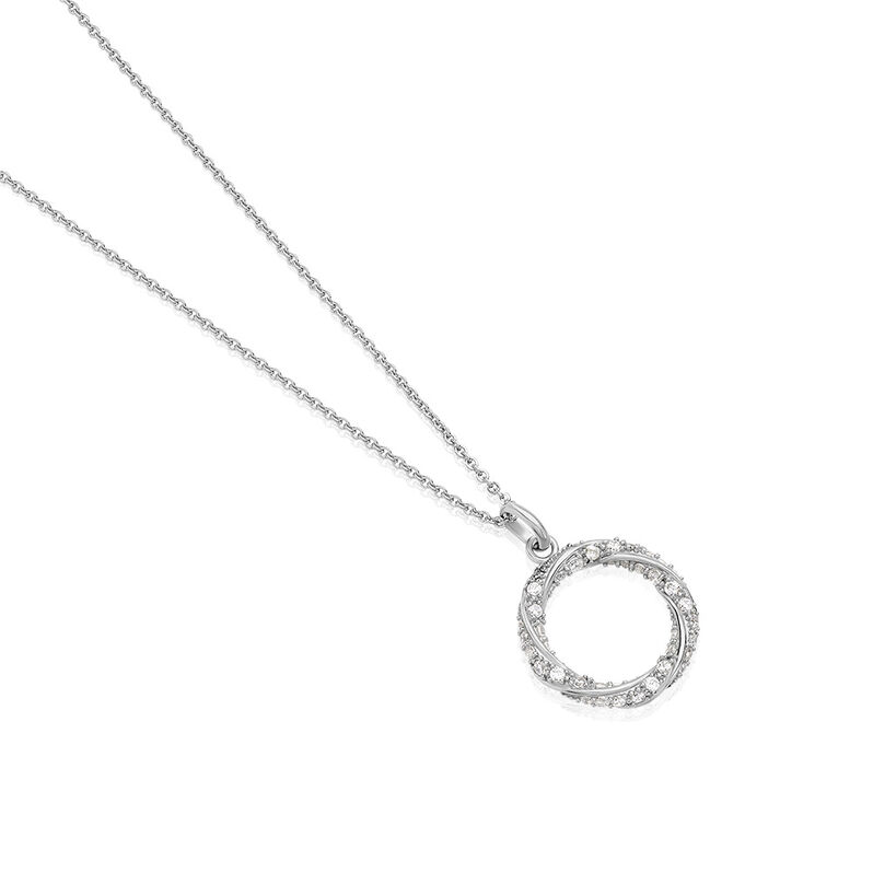 AMARA Damen Collier Silber 925 Andere Steine Wei&szlig; Spirale - Halsketten Damen | OROVIVO