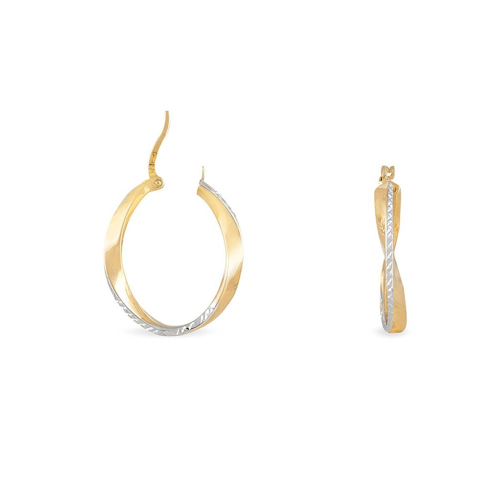 DORALYNNE DIA. Damen Creolen Gold Bicolor 375 (9 Karat) Oval