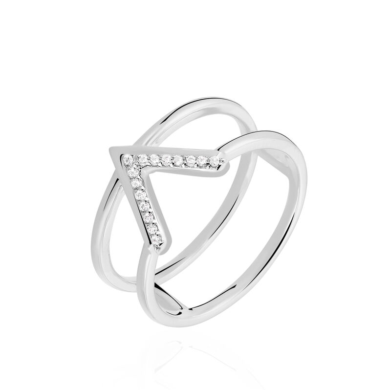 Bague Nollia Argent Blanc Oxyde De Zirconium - Spannringe Damen | OROVIVO
