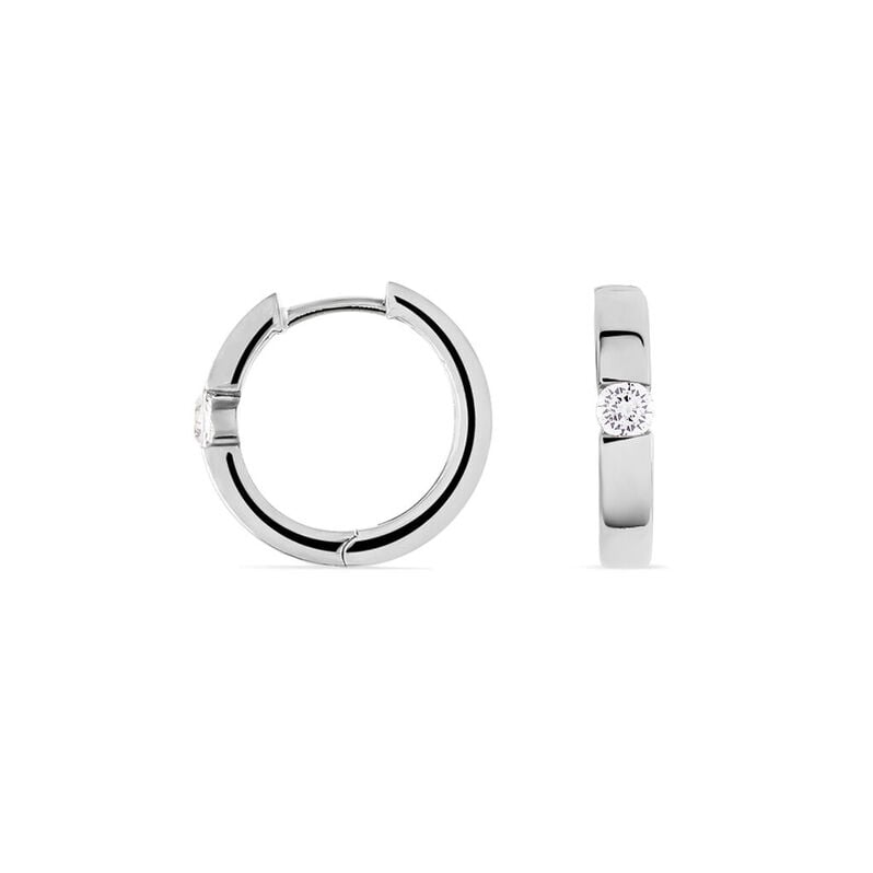 Damen Creolen Silber 925 Zirkonia Wei&szlig; B 3 mm - Creolen Damen | OROVIVO