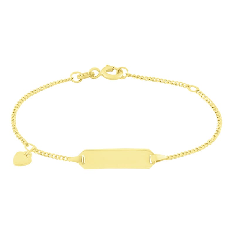 PANZER ID Kinder ID Armband Gold 375 (9 Karat) Herz B 1,4 mm - Armb&auml;nder mit Gravur Kinder | OROVIVO