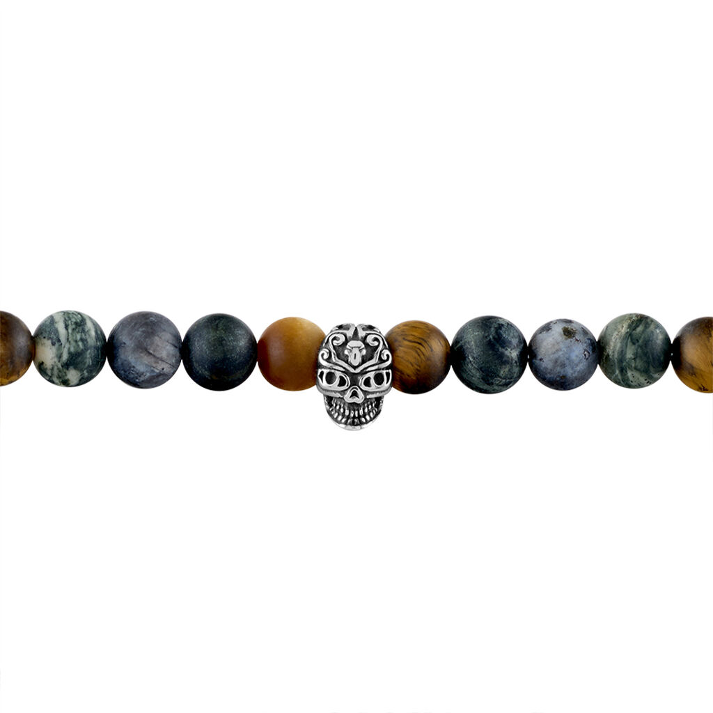 NUSRET 1 Herren Armband Edelstahl Labradorit Multicolour Ball