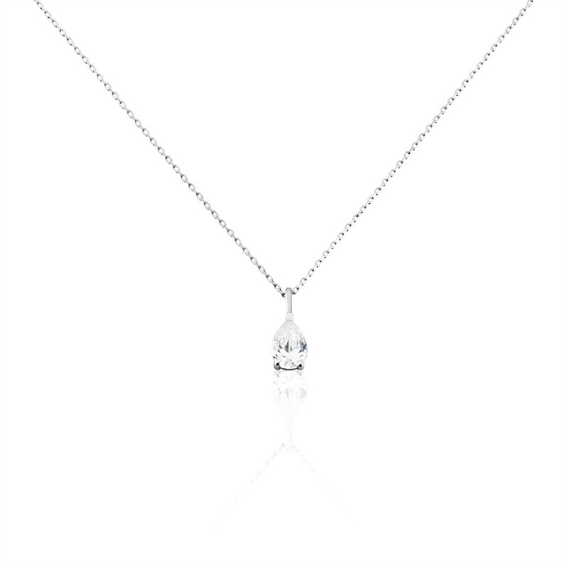 Collier Goutte Or Weiss Oxyde De Zirconium - Spannringe Damen | OROVIVO