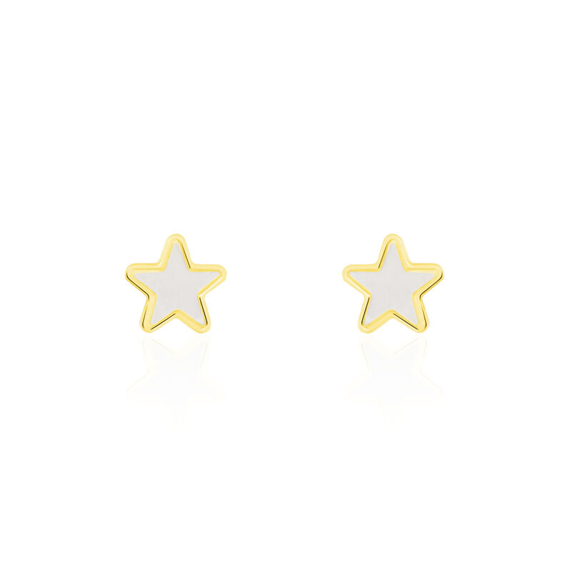 Boucles D'oreilles Or Jaune Amaryllis Etoile Nacre - Spannringe Kinder | OROVIVO