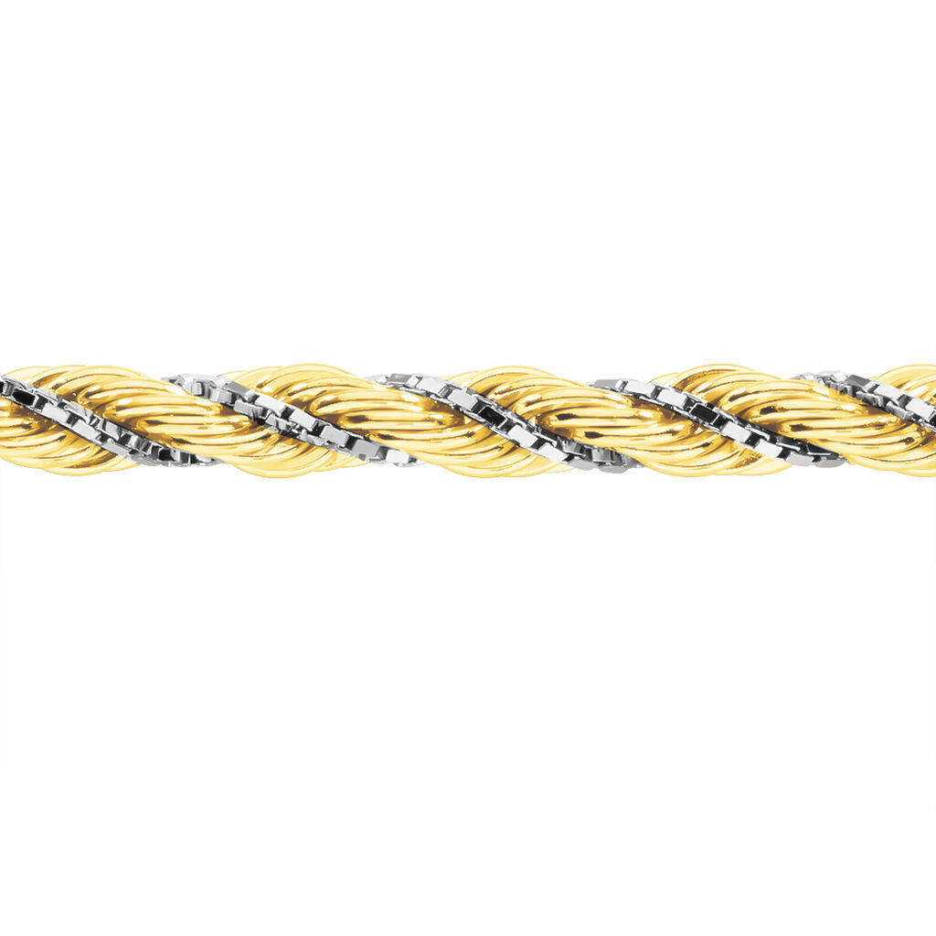 Collier Jerryenne Maille Corde Et Venitienne Or Bicolore - Spannringe Damen | OROVIVO