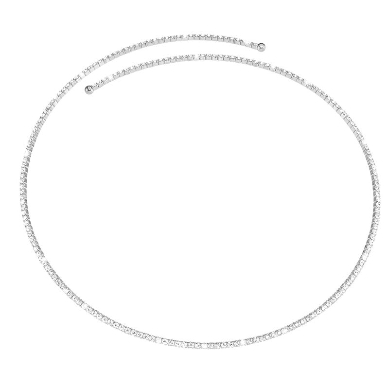 Choker in metallo rodiato e cristalli - Spannringe Damen | OROVIVO