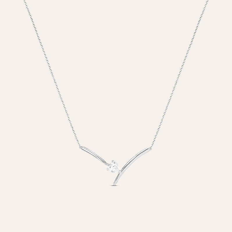 Collana Punto Luce Claire Oro Bianco Cubic Zirconia - Spannringe Damen | OROVIVO