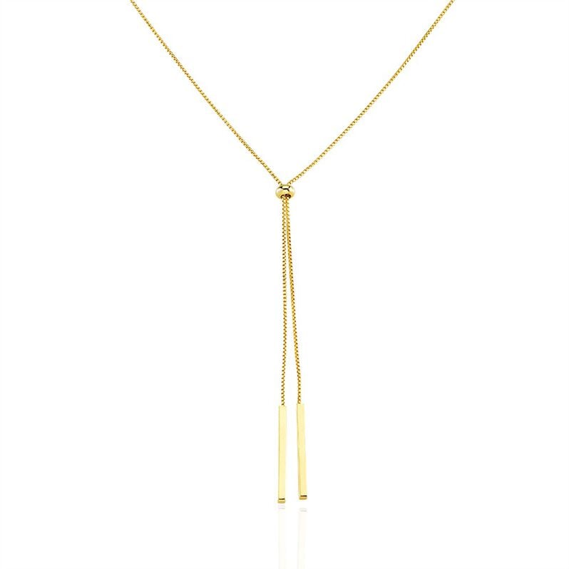 SEVDA Damen Collier Silber vergoldet 925 Balken B 1 mm - Halsketten Damen | OROVIVO