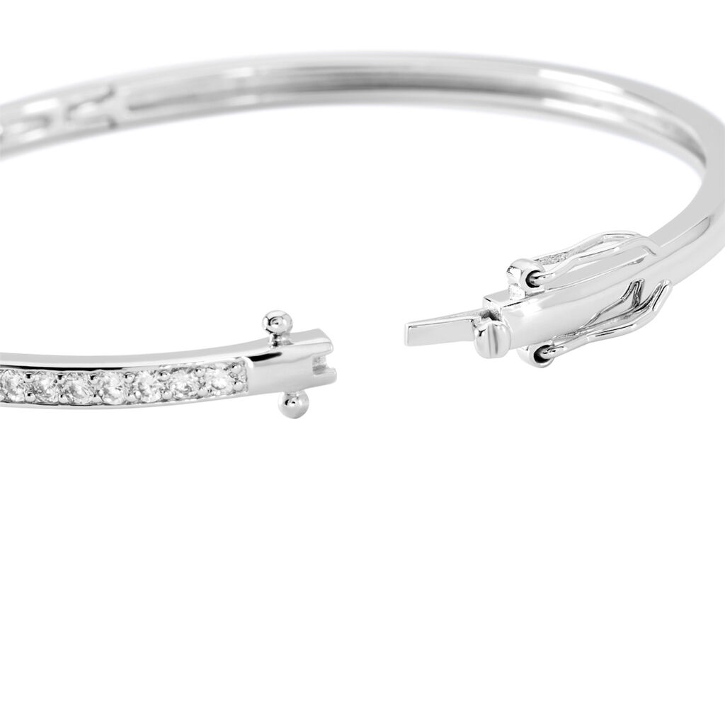 Damen Armreif / Armspange Silber 925 Rund Weiß Geometrisch Brielle 66,00mm - Armreifen Damen | OROVIVO