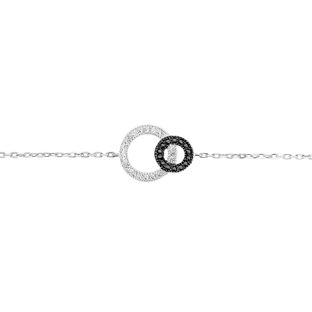 DIANA 50 Damen Armband Silber 925 Zirkonia Wei&szlig; Doppelkreis