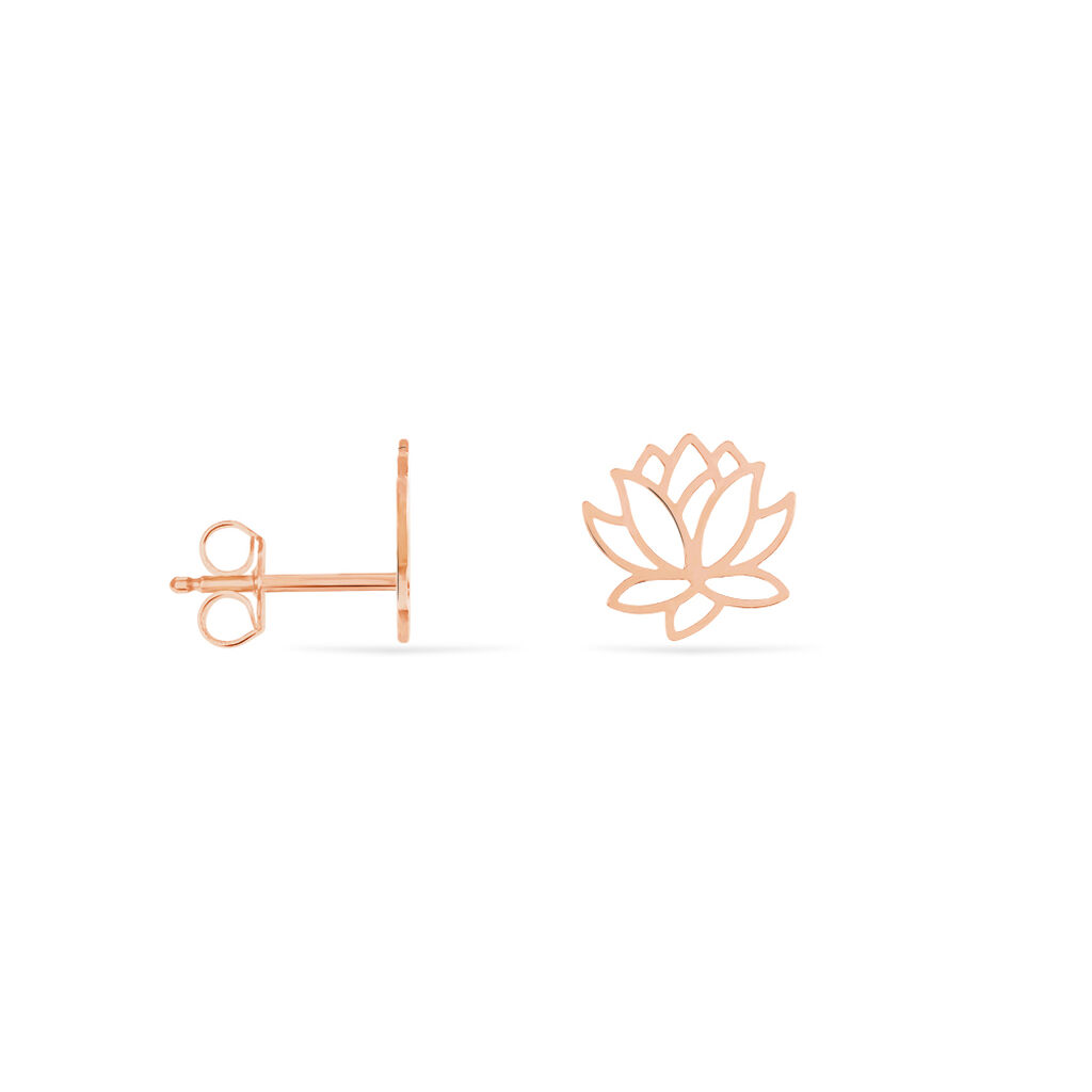 Damen Ohrstecker Silber 925 Rosé Vergoldet Lotus - Ohrstecker Damen | OROVIVO