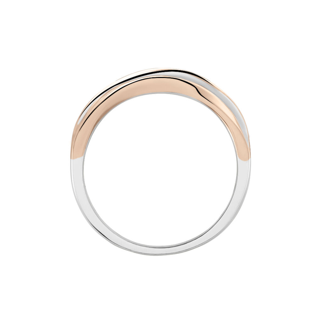 Damen Ring Silber Bicolor Silber/Roségold 925 Zirkonia Mery 4,00mm  - Ringe mit Stein Damen | OROVIVO