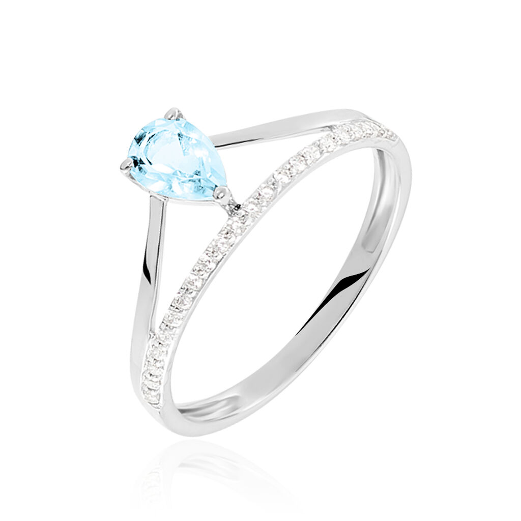 Bague Annabelle Or Weiss Et Topazes - Spannringe Damen | OROVIVO