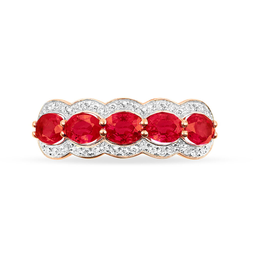 Bague Margaux Or Rose Rubis Et Diamant - Spannringe Damen | OROVIVO