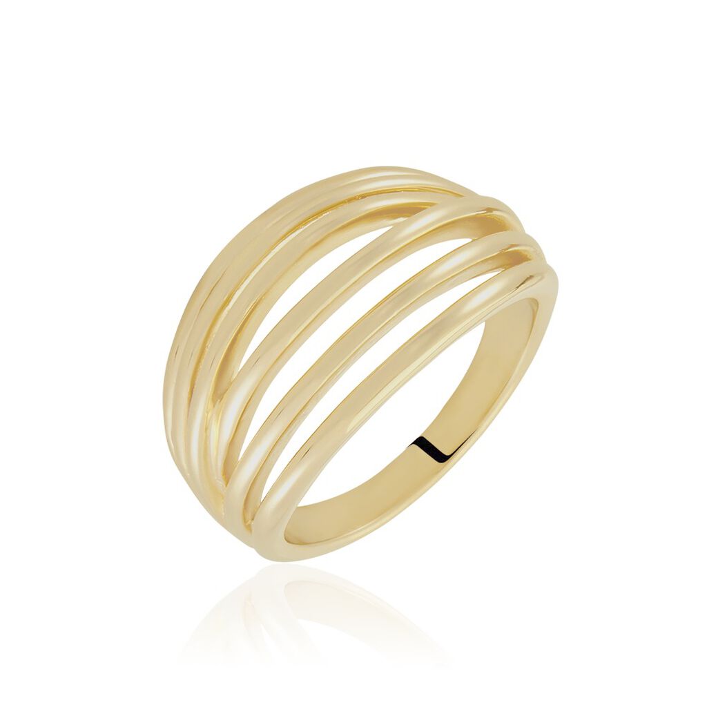 🦚 Damen Ring Messing 18 Karat vergoldet Zirkonia 14mm Breite, Ring ohne Stein