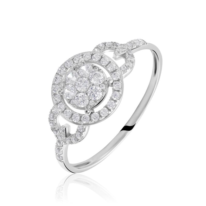 Bague Or Blanc Oxyde De Zirconium - Spannringe Damen | OROVIVO