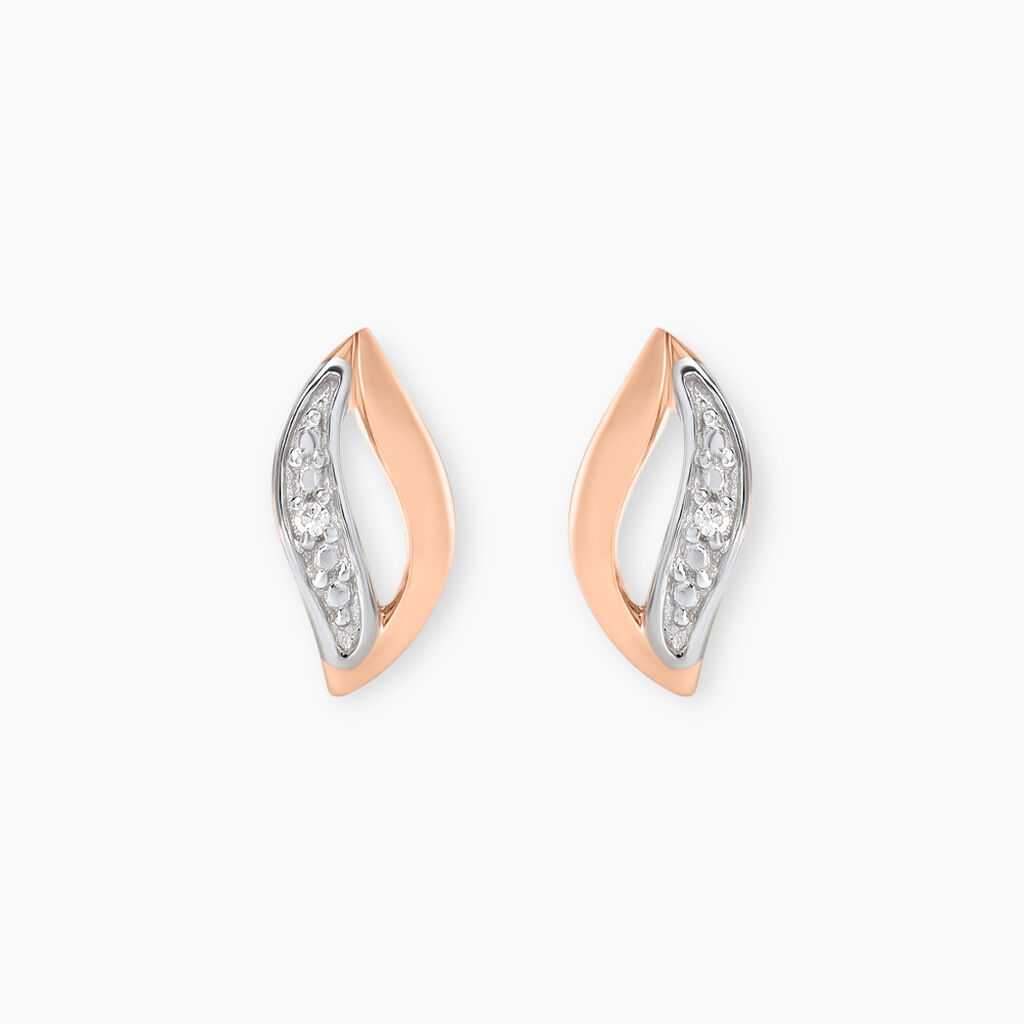 Boucles D'oreilles Or Rose Et Diamants - Spannringe Damen | OROVIVO