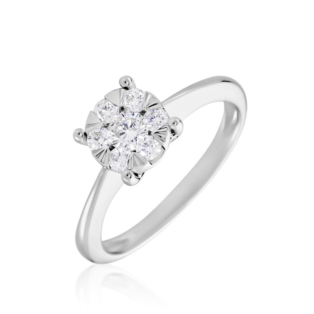 DREAM Damen Ring Wei&szlig;gold 375 (9 Karat) Diamant Wei&szlig; 0,21 ct