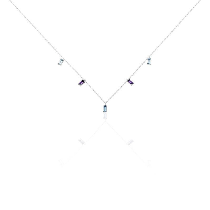 ANI Damen Collier Wei&szlig;gold 375 (9 Karat) Amethyst Violett 0,22 ct - Halsketten Damen | OROVIVO