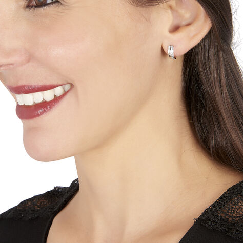 Damen Steckcreolen Weißgold 375 Diamanten 0,012ct
 - Creolen Damen | OROVIVO